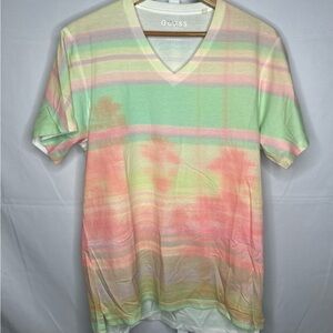 GUESS Pastel Striped V-Neck Men's Shirt